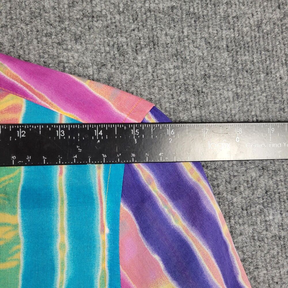 LAUREN RALPH LAUREN Rainbow Striped Button Up Top Airy Summer Pride SIZE MEDIUM - Picture 8 of 10